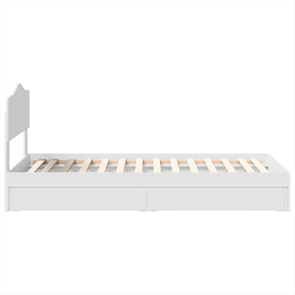 vidaXL Storage Bed with Headboard White 70 x 190 cm Engineered Wood