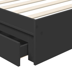 vidaXL Storage Bed Black 70 x 190 cm Engineered Wood