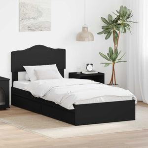 vidaXL Storage Bed Black 70 x 190 cm Engineered Wood