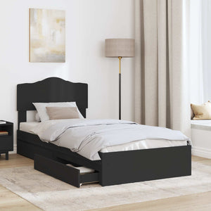 vidaXL Storage Bed Black 70 x 190 cm Engineered Wood