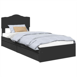 vidaXL Storage Bed Black 70 x 190 cm Engineered Wood