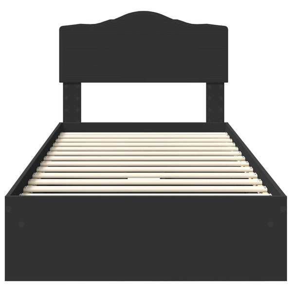 vidaXL Storage Bed Black 70 x 190 cm Engineered Wood