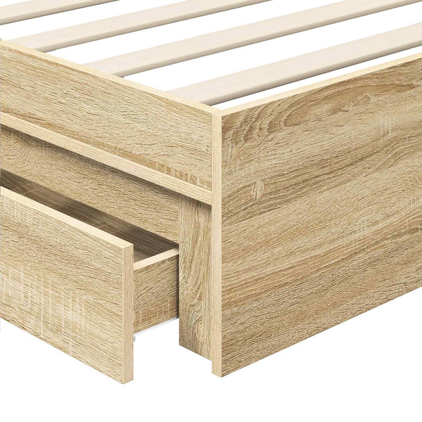 vidaXL Storage Bed Sonoma Oak 70 x 190 cm Engineered Wood