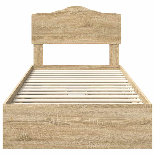 vidaXL Storage Bed Sonoma Oak 70 x 190 cm Engineered Wood