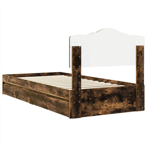 vidaXL Storage Bed Smoked Oak 70 x 190 cm Engineered Wood