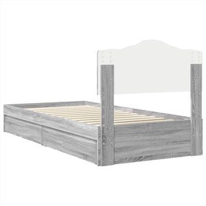 vidaXL Storage Bed Sonoma Grey 70 x 190 cm Engineered Wood