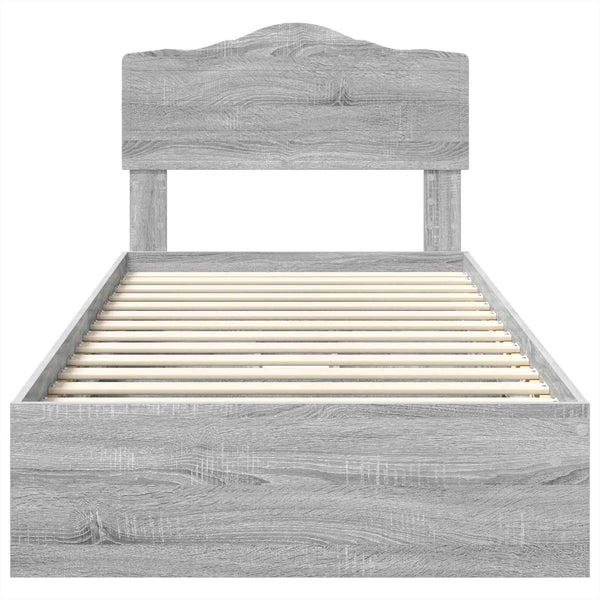 vidaXL Storage Bed Sonoma Grey 70 x 190 cm Engineered Wood