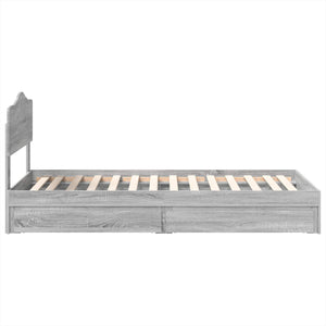 vidaXL Storage Bed Sonoma Grey 70 x 190 cm Engineered Wood