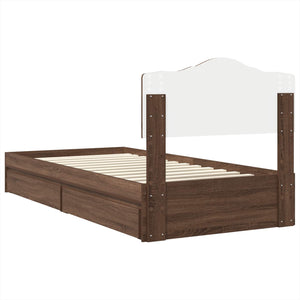 vidaXL Storage Bed Brown Oak-Effect 70 x 190 cm Engineered Wood