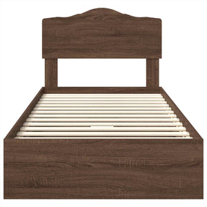 vidaXL Storage Bed Brown Oak-Effect 70 x 190 cm Engineered Wood