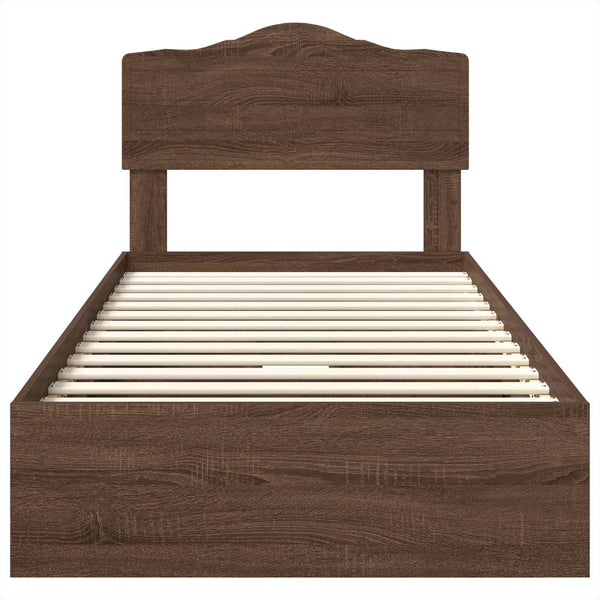 vidaXL Storage Bed Brown Oak-Effect 70 x 190 cm Engineered Wood
