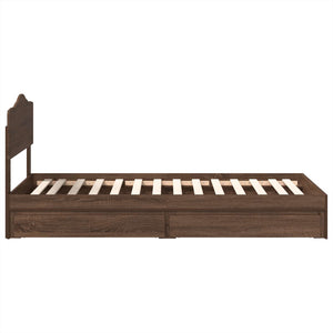 vidaXL Storage Bed Brown Oak-Effect 70 x 190 cm Engineered Wood