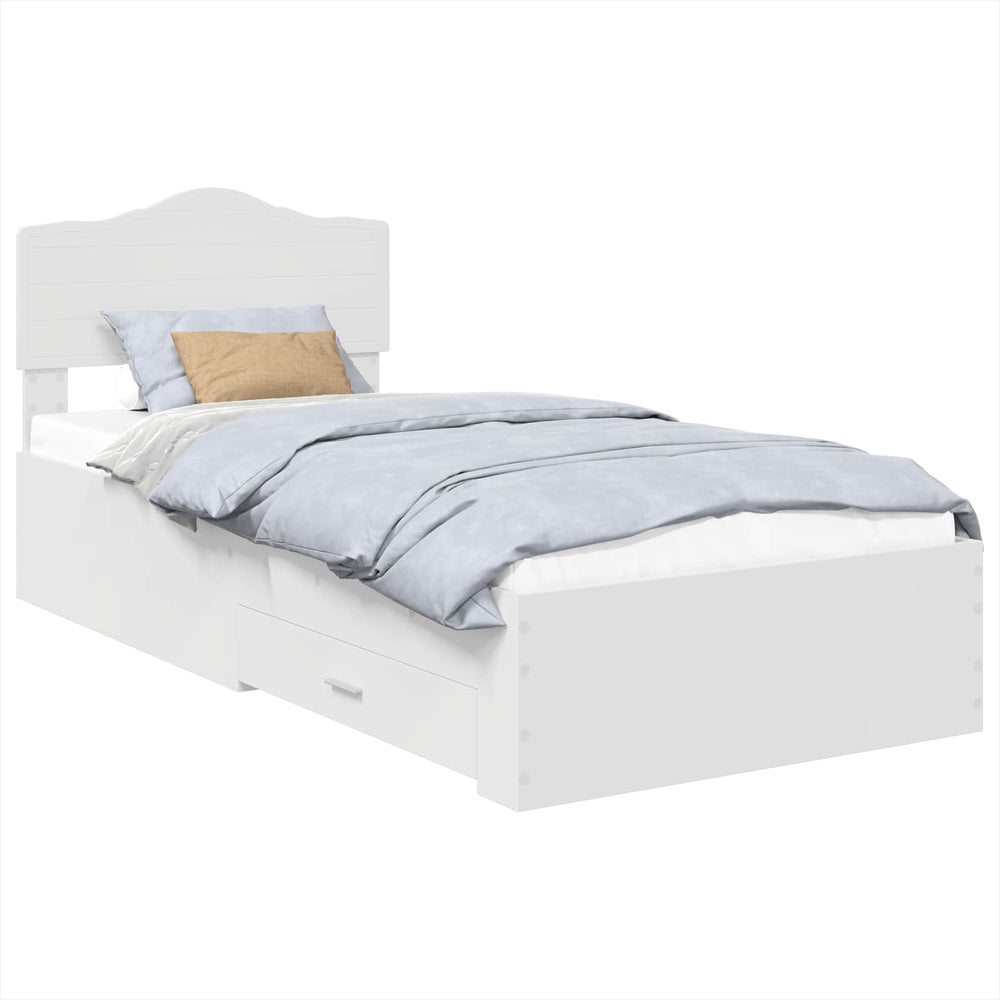 vidaXL Bed Frame with Headboard White 70 x 190 cm Engineered Wood
