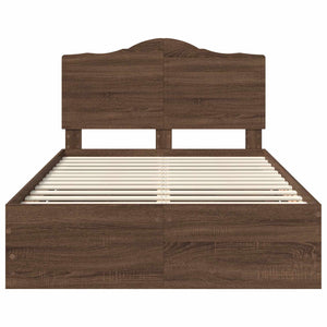 vidaXL Bed Frame with Headboard Sonoma Oak 135 x 190 cm Engineered Wood