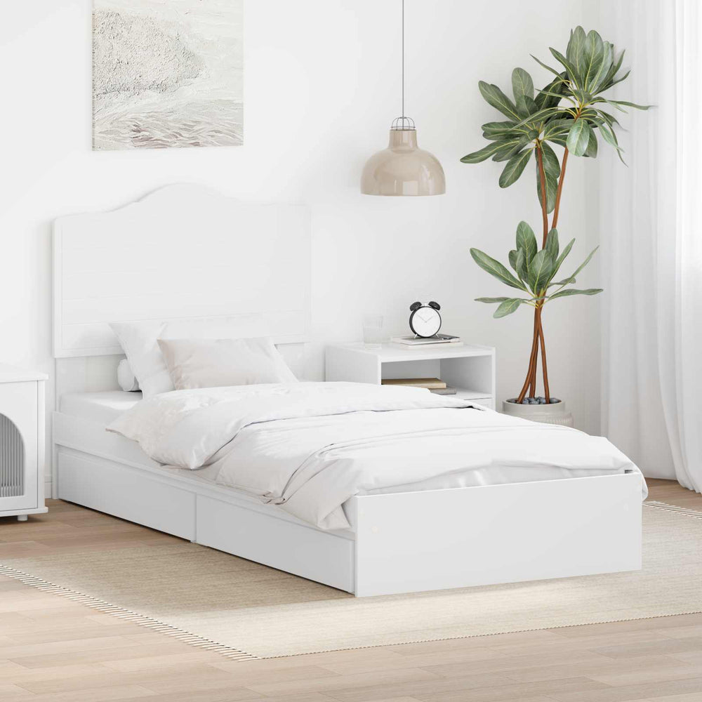 vidaXL Storage Bed with Drawers White 70 x 190 cm Engineered Wood