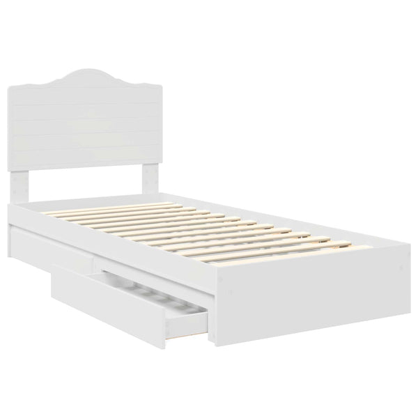 vidaXL Storage Bed with Drawers White 70 x 190 cm Engineered Wood