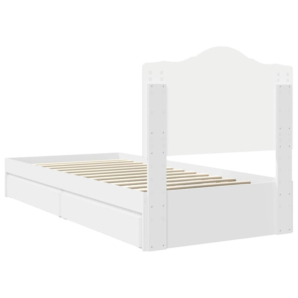 vidaXL Storage Bed with Drawers White 70 x 190 cm Engineered Wood