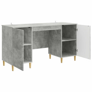 Schreibtisch Betongrau mit Tür 142,5 cm