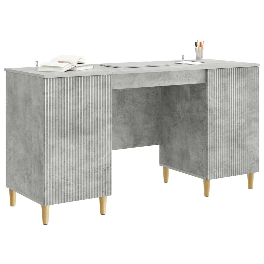 Schreibtisch Betongrau mit Tür 142,5 cm