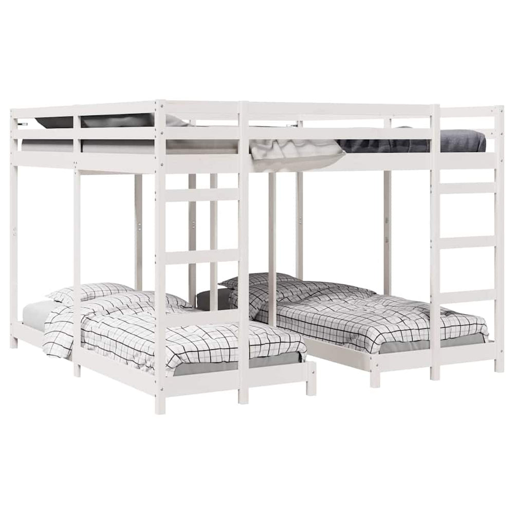 vidaXL Triple Bunk Bed Frame White 200 x 200 cm