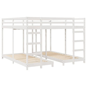 vidaXL Triple Bunk Bed Frame White 200 x 200 cm