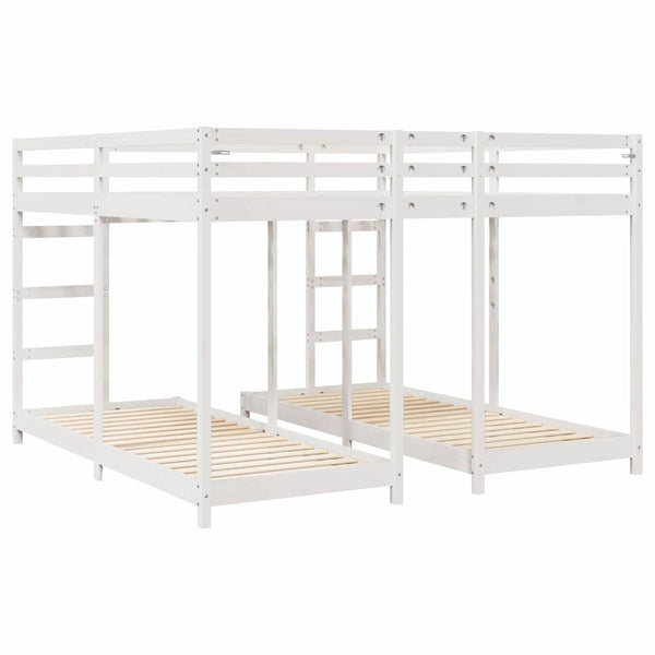 vidaXL Triple Bunk Bed Frame White 200 x 200 cm