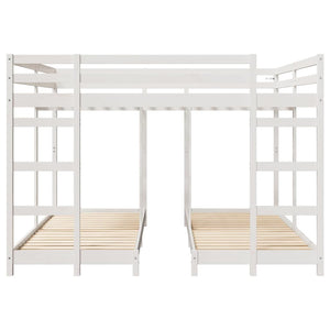 vidaXL Triple Bunk Bed Frame White 200 x 200 cm