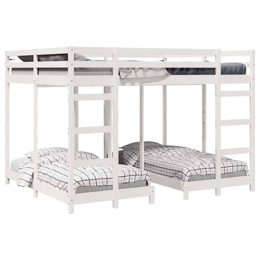Dreifach Etagenbett 160x200 cm Weiß