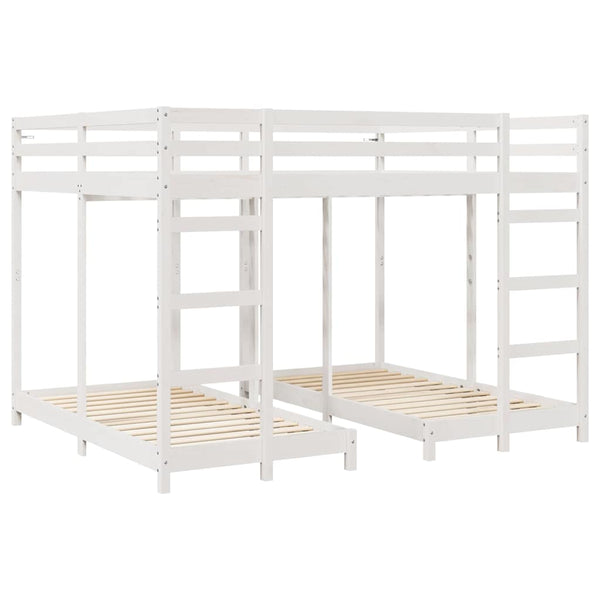 Dreifach Etagenbett 160x200 cm Weiß