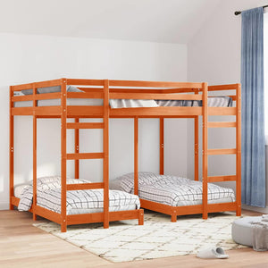 Dreifach Etagenbett 160x200 cm Wachsbraun