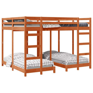 Dreifach Etagenbett 160x200 cm Wachsbraun