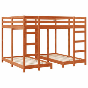 Dreifach Etagenbett 160x200 cm Wachsbraun