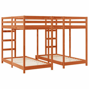 Dreifach Etagenbett 160x200 cm Wachsbraun