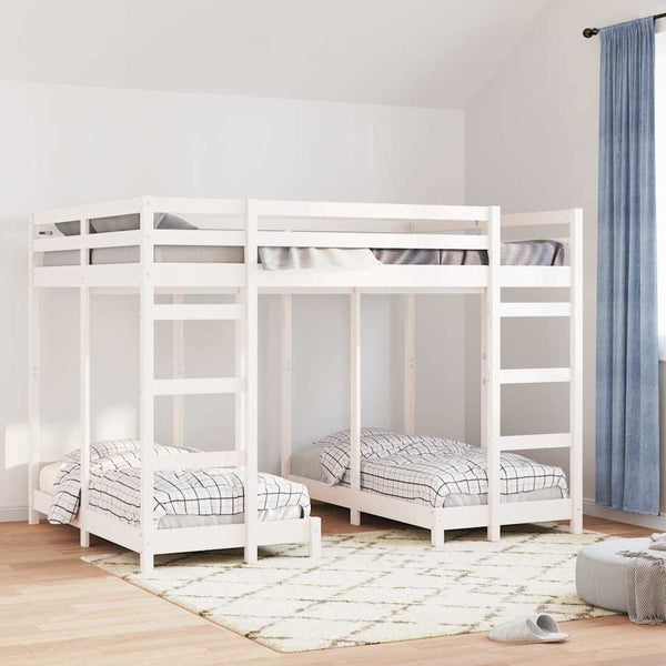 Dreifach Etagenbett 140x200 cm Weiß