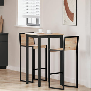 vidaXL Bar Table Natural 60 x 60 x 105 cm Solid Pine Wood