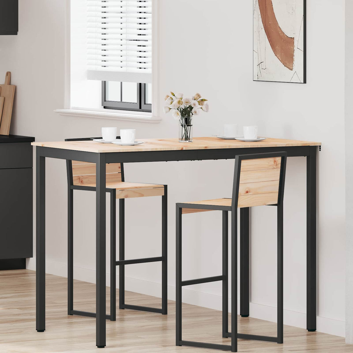 vidaXL Bar Table Natural 140 x 80 x 105 cm Solid Pine Wood