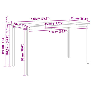 vidaXL Bar Table Natural 180 x 90 x 105 cm Solid Pine Wood