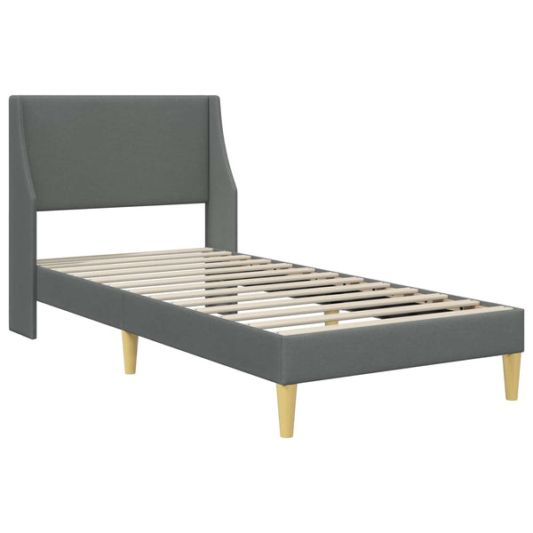 Bettgestell mit Matratze Dunkelgrau 90x200 cm