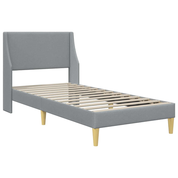 Bettgestell mit Matratze Hellgrau 100x200 cm