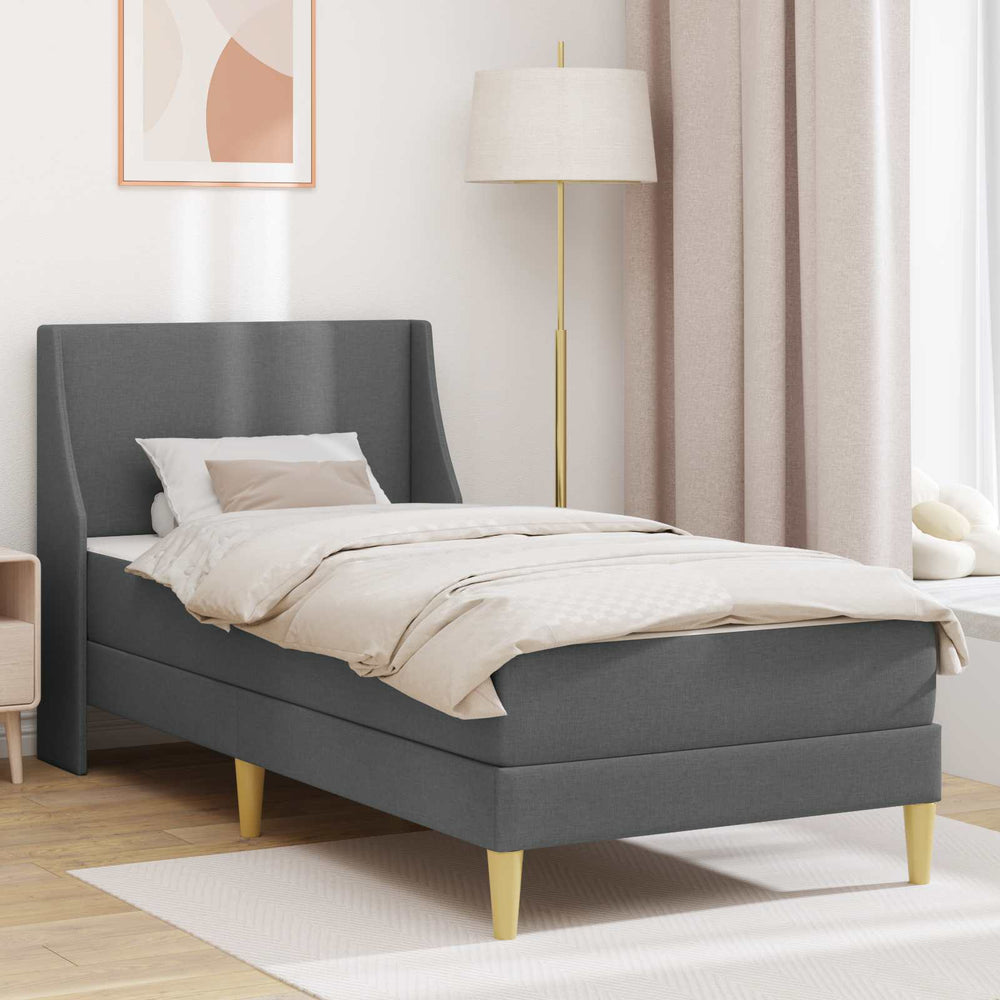 Bettgestell mit Matratze Dunkelgrau 100x200 cm