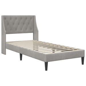 Bettgestell mit Matratze Hellgrau Samt 90x190 cm