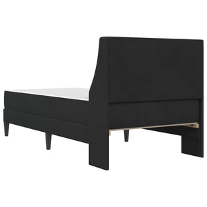 Schwarzes Samt-Bettgestell mit Matratze 90x190 cm