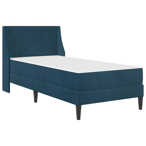 Bettgestell mit Matratze Blau 90x190 cm Samt