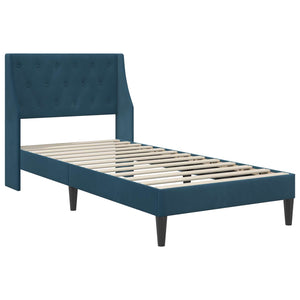 Bettgestell mit Matratze Blau 90x190 cm Samt