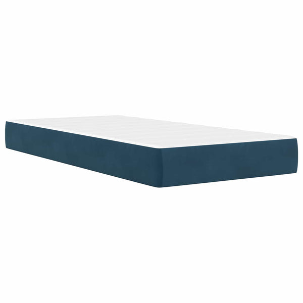 Bettgestell mit Matratze Blau 90x190 cm Samt