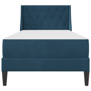 Bettgestell mit Matratze Blau 90x190 cm Samt