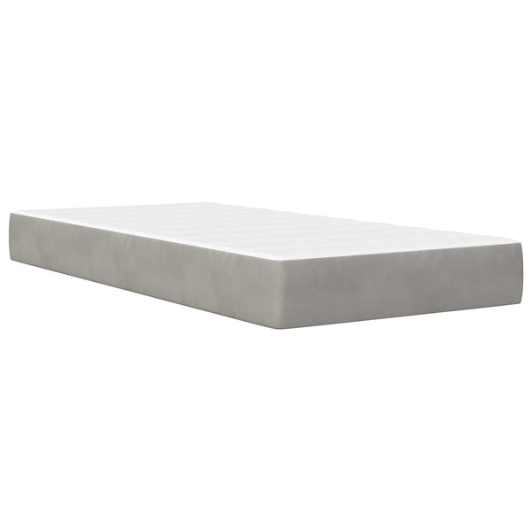 Bettgestell mit Matratze Hellgrau Samt 90x200 cm