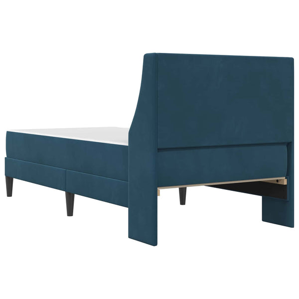 Bettgestell mit Matratze Blau Samt 90x200 cm