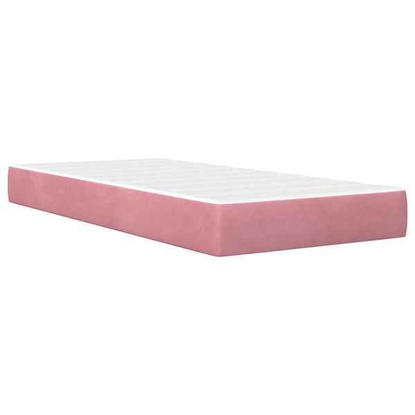 Bettgestell mit Matratze Rosa Samt 100x200