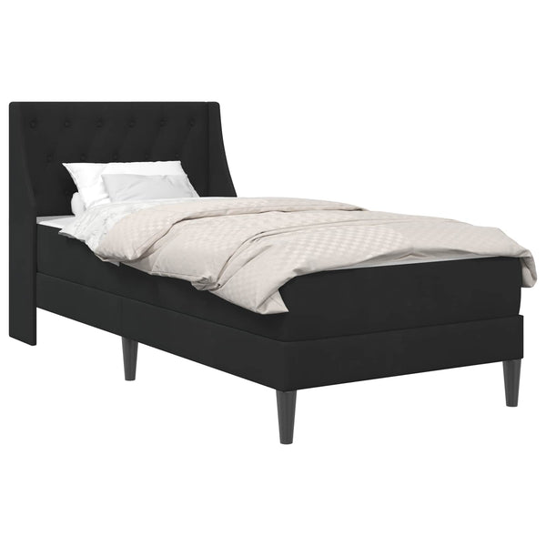 Bettgestell mit Matratze Schwarz Samt 100x200 cm